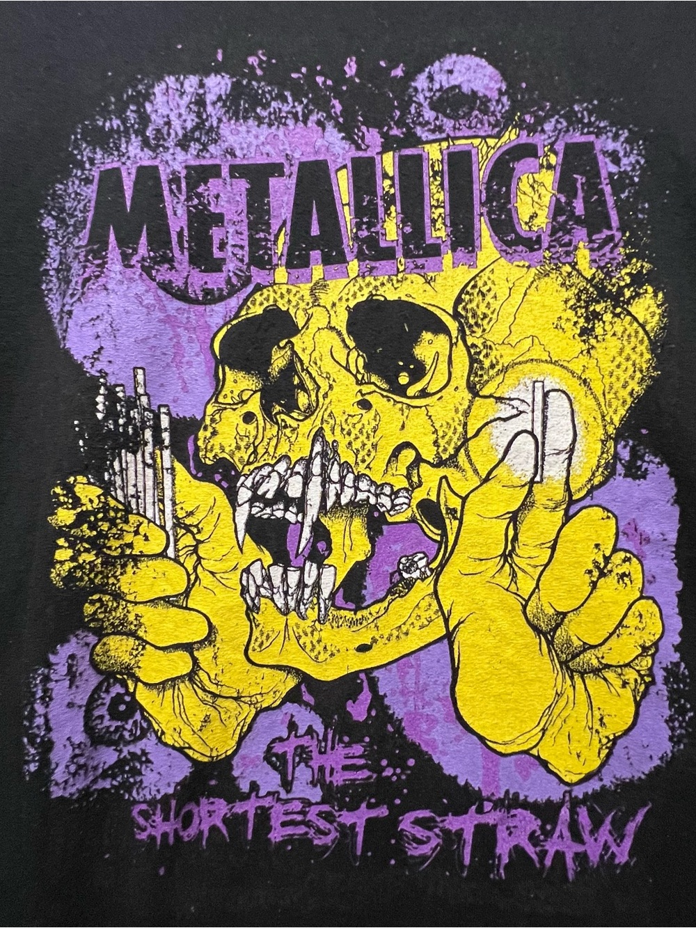 Metallica Shirt The Shortest Straw Mens Black 2XL XXL Skull Metal Rock Music - Picture 2 of 9
